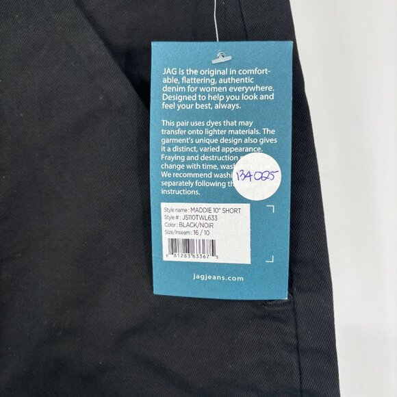 Jag Women's Maddie 10" Inseam Mid Rise Pull-On Bermuda Short Black Size 16 NWT - Picture 6 of 6